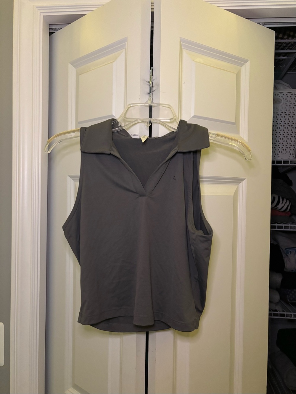 Travis Mathew Sleeveless Polo Tank Top in Charcoal Gray